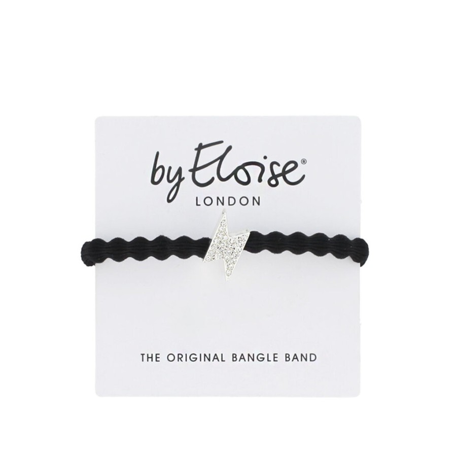 Clearance By Eloise London By Eloise London Silver Diamante Bolt Black