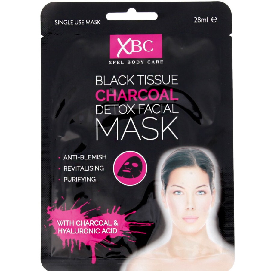 Clearance Xpel Xpel Body Care Black Tissue Charcoal Detox Facial Mask 28 Ml