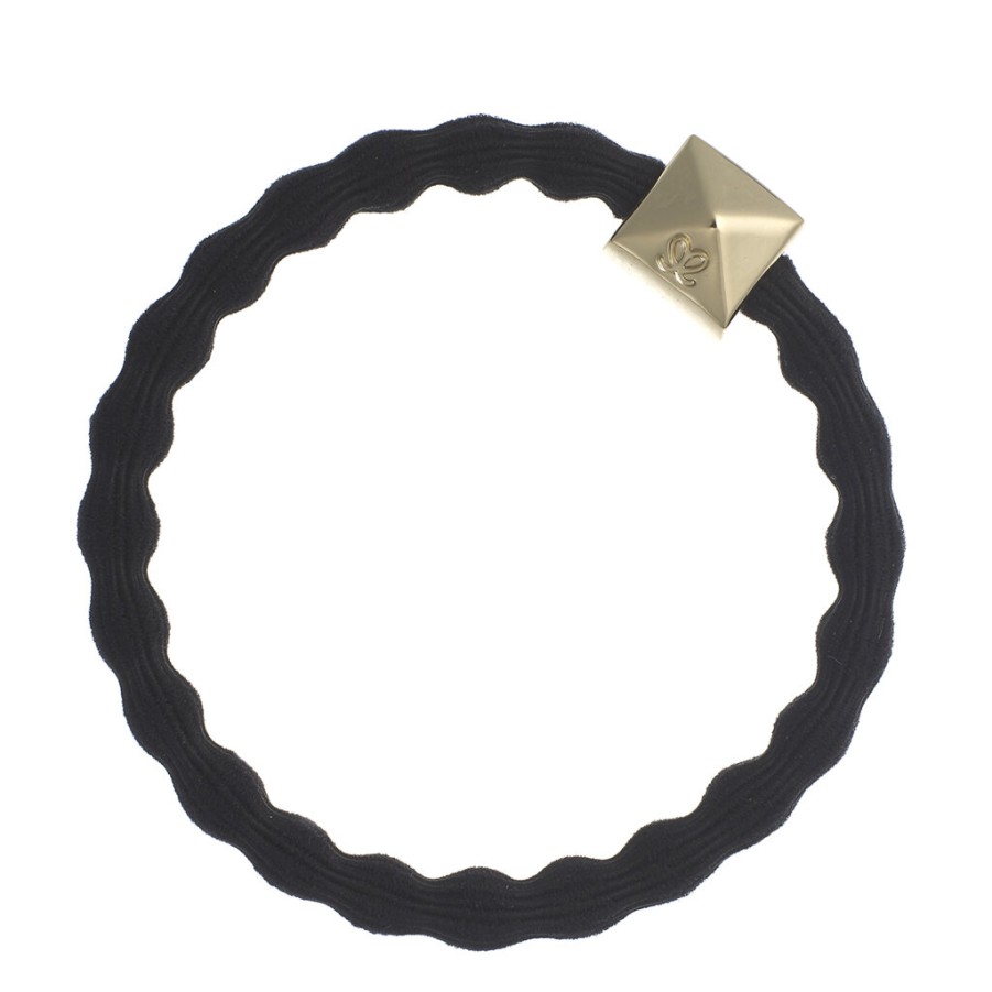 Hot By Eloise London By Eloise London Gold Pyramid Stud Black