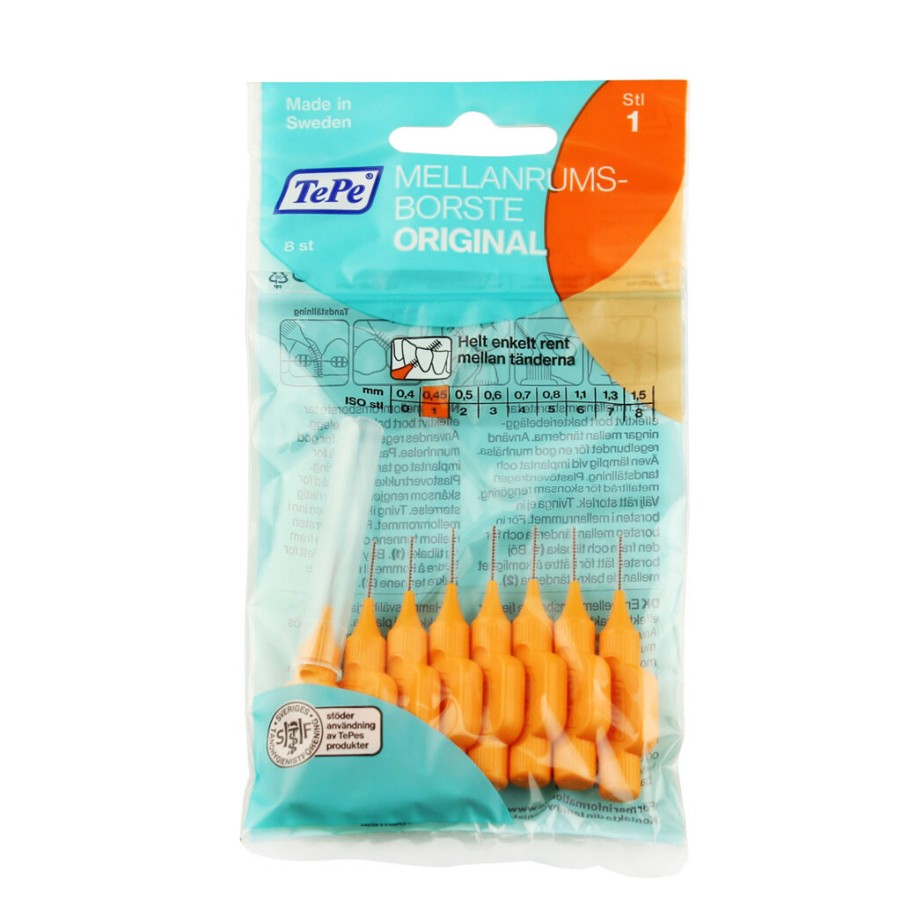 New TePe Tepe Original Interdentalbursten 1 Orange (0,45 Mm) 8 St.