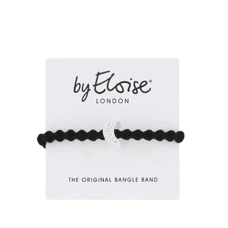 Online By Eloise London By Eloise London Silver Diamante Moon Black