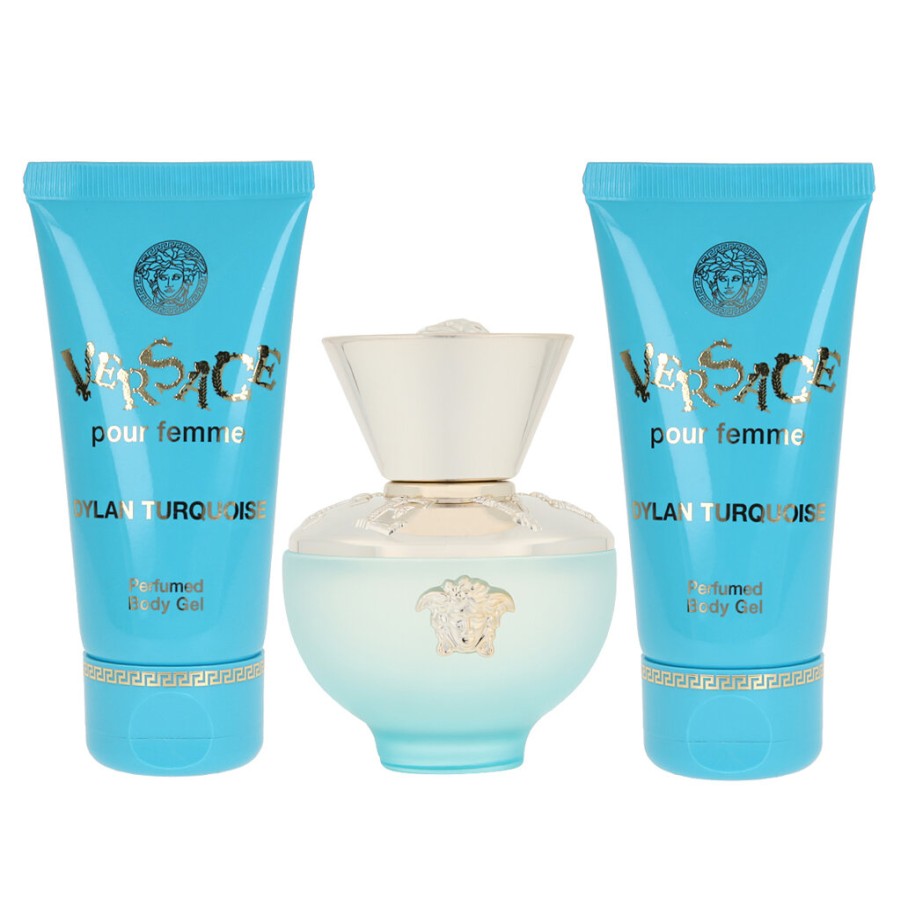 New Versace Versace Pour Femme Dylan Turquoise Edt 50 Ml + Sg 50 Ml + Bg 50 Ml (Woman)