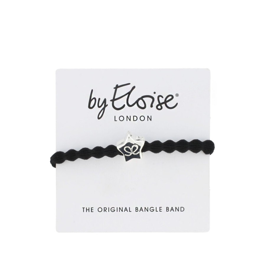 Online By Eloise London By Eloise London Silver Diamante Star Black