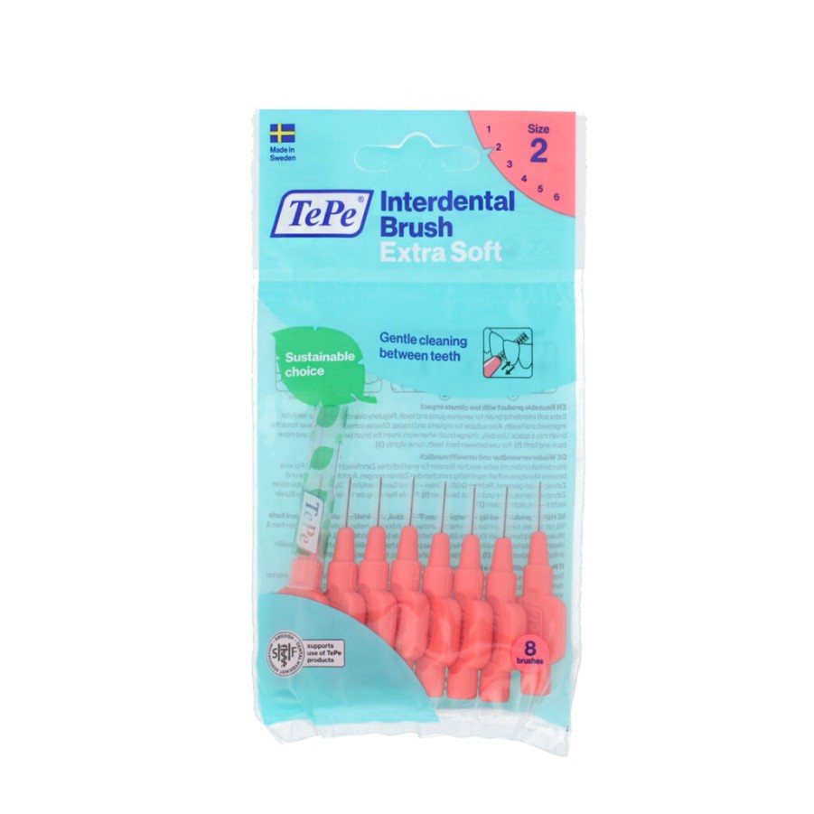 Online TePe Tepe Extra Soft Interdentalbursten 2 Rot (0,5 Mm) 8 St.