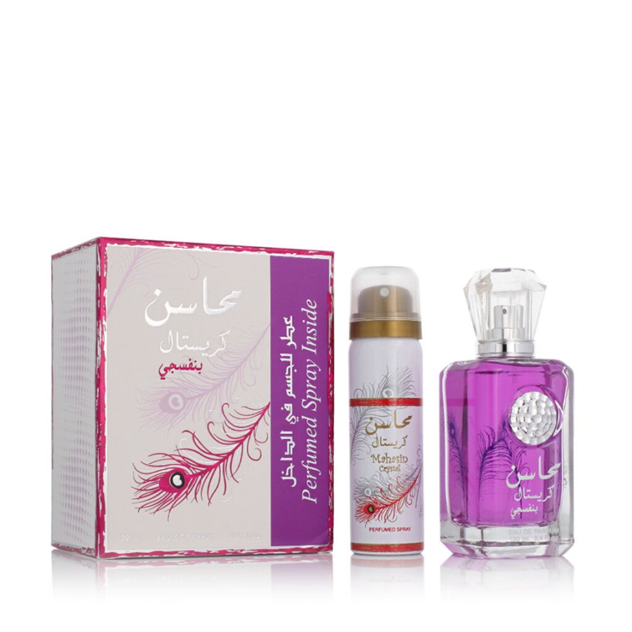 New Lattafa Lattafa Mahasin Crystal Violet Edp 100 Ml + Deo Spray 75 Ml (Woman)