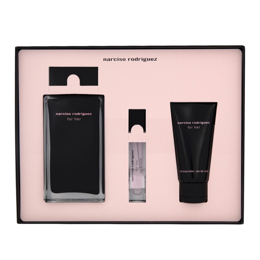 New Narciso Rodriguez Narciso Rodriguez For Her Edt 100 Ml + Edt Mini 10 Ml + Bl 50 Ml (Woman)